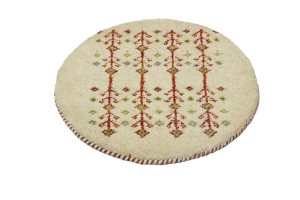 Cream Tribal 2X2 Indo-Gabbeh Oriental Round Rug