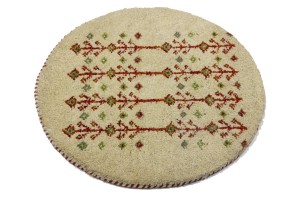 Cream Tribal 2X2 Indo-Gabbeh Oriental Round Rug
