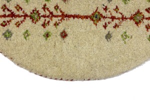 Cream Tribal 2X2 Indo-Gabbeh Oriental Round Rug