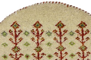 Cream Tribal 2X2 Indo-Gabbeh Oriental Round Rug
