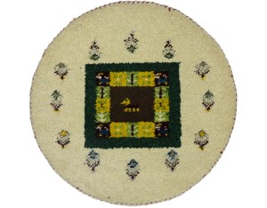 Cream Tribal 2X2 Indo-Gabbeh Oriental Round Rug