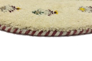 Cream Tribal 2X2 Indo-Gabbeh Oriental Round Rug