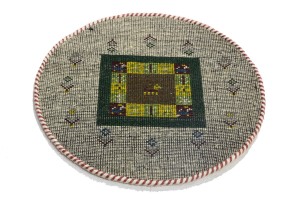 Cream Tribal 2X2 Indo-Gabbeh Oriental Round Rug
