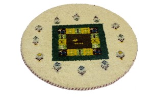 Cream Tribal 2X2 Indo-Gabbeh Oriental Round Rug