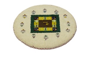 Cream Tribal 2X2 Indo-Gabbeh Oriental Round Rug