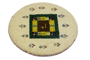 Cream Tribal 2X2 Indo-Gabbeh Oriental Round Rug
