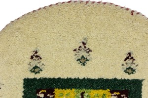 Cream Tribal 2X2 Indo-Gabbeh Oriental Round Rug