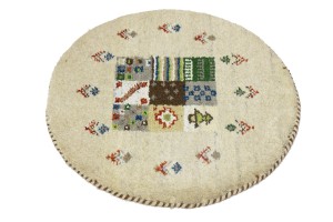Cream Tribal 2X2 Indo-Gabbeh Oriental Round Rug