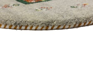 Greige Tribal 2X2 Indo-Gabbeh Oriental Round Rug