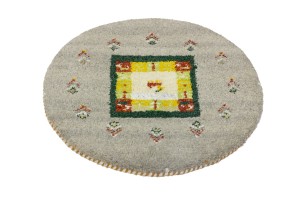 Greige Tribal 2X2 Indo-Gabbeh Oriental Round Rug