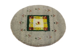 Greige Tribal 2X2 Indo-Gabbeh Oriental Round Rug
