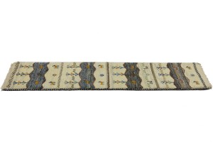 Cream Tribal 1'4X5'7 Indo-Gabbeh Oriental Runner Rug
