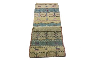 Cream Tribal 1'5X5'9 Indo-Gabbeh Oriental Runner Rug