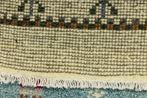 Cream Tribal 1'5X5'9 Indo-Gabbeh Oriental Runner Rug