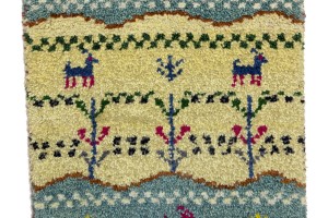 Cream Tribal 1'5X5'9 Indo-Gabbeh Oriental Runner Rug