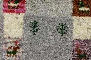 Gray Tribal 1'5X6 Indo-Gabbeh Oriental Runner Rug