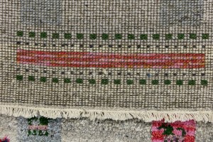 Gray Tribal 1'5X6 Indo-Gabbeh Oriental Runner Rug