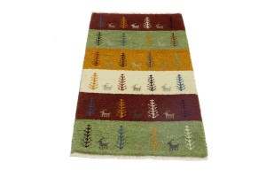 Multicolored Tribal 2X4 Indo-Gabbeh Oriental Rug