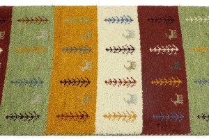 Multicolored Tribal 2X4 Indo-Gabbeh Oriental Rug