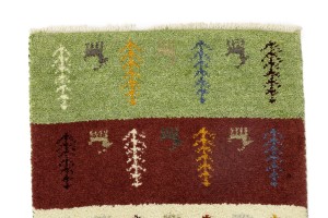 Multicolored Tribal 2X4 Indo-Gabbeh Oriental Rug
