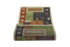Multicolored Tribal 2X4 Indo-Gabbeh Oriental Rug