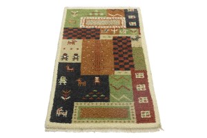 Multicolored Tribal 2X4 Indo-Gabbeh Oriental Rug