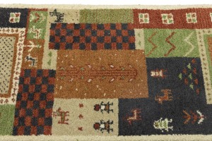 Multicolored Tribal 2X4 Indo-Gabbeh Oriental Rug
