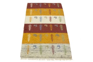 Multicolored Tribal 2X4 Indo-Gabbeh Oriental Rug