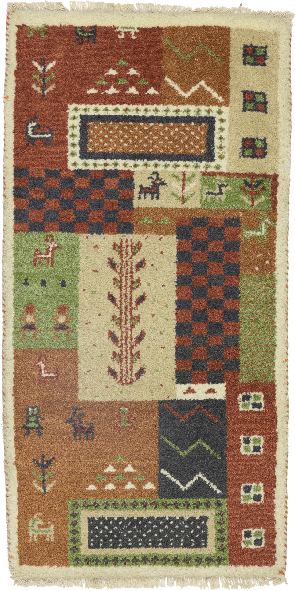 Multicolored Tribal 2X4 Indo-Gabbeh Oriental Rug
