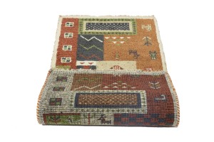 Multicolored Tribal 2X4 Indo-Gabbeh Oriental Rug