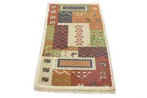 Multicolored Tribal 2X4 Indo-Gabbeh Oriental Rug