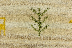 Beige Tribal 4X4 Indo-Gabbeh Oriental Round Rug
