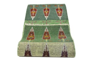 Green Stripes Tribal 2X6 Indo-Gabbeh Oriental Rug