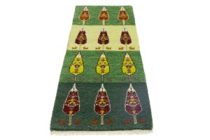 Green Stripes Tribal 2X6 Indo-Gabbeh Oriental Rug