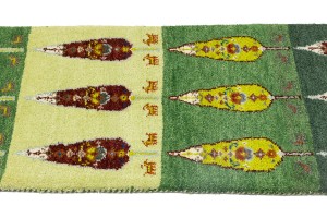 Green Stripes Tribal 2X6 Indo-Gabbeh Oriental Rug
