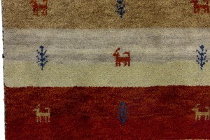 Multicolored Stripes Tribal 3X7 Indo-Gabbeh Oriental Runner Rug