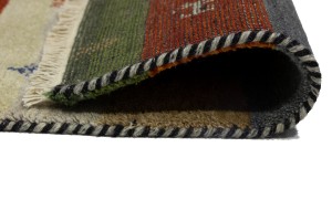 Multicolored Stripes Tribal 3X7 Indo-Gabbeh Oriental Runner Rug