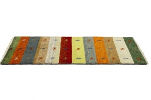 Multicolored Stripes Tribal 3X7 Indo-Gabbeh Oriental Runner Rug
