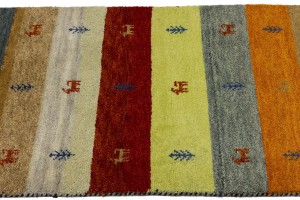 Multicolored Stripes Tribal 3X7 Indo-Gabbeh Oriental Runner Rug