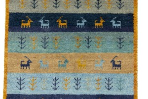 Multicolored Stripes Tribal 3X8 Indo-Gabbeh Oriental Runner Rug