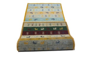 Multicolored Stripes Tribal 3X8 Indo-Gabbeh Oriental Runner Rug