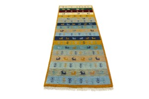 Multicolored Stripes Tribal 3X8 Indo-Gabbeh Oriental Runner Rug