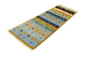 Multicolored Stripes Tribal 3X8 Indo-Gabbeh Oriental Runner Rug