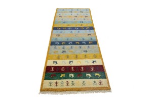 Multicolored Stripes Tribal 3X8 Indo-Gabbeh Oriental Runner Rug