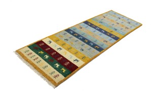 Multicolored Stripes Tribal 3X8 Indo-Gabbeh Oriental Runner Rug