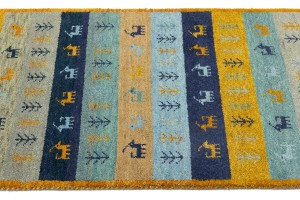 Multicolored Stripes Tribal 3X8 Indo-Gabbeh Oriental Runner Rug