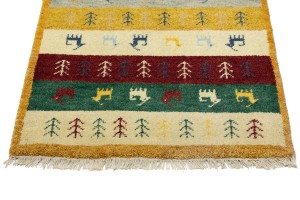 Multicolored Stripes Tribal 3X8 Indo-Gabbeh Oriental Runner Rug