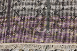 Cream Pink Pictorial Tribal 3X8 Indo-Gabbeh Oriental Runner Rug