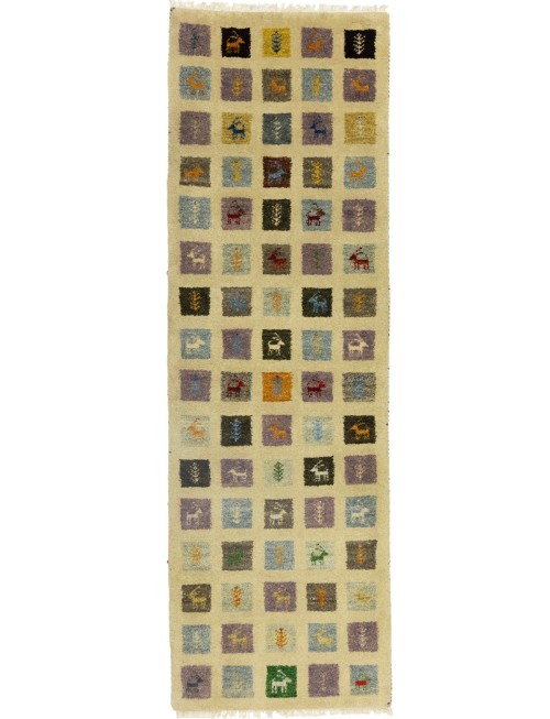 Multicolored Pictorial Tribal 3X8 Indo-Gabbeh Oriental Runner Rug