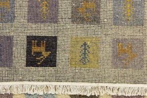 Multicolored Pictorial Tribal 3X8 Indo-Gabbeh Oriental Runner Rug